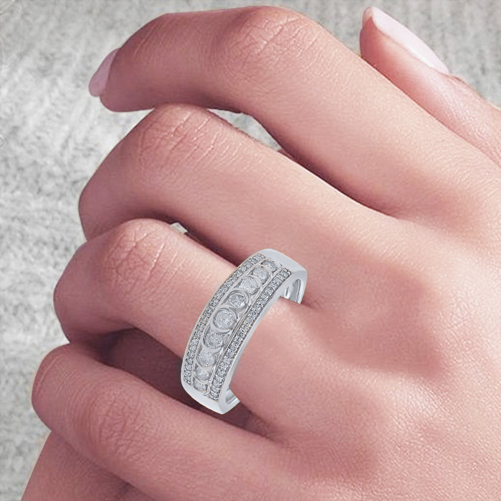 Multi Row Wedding Band in 10K Gold
