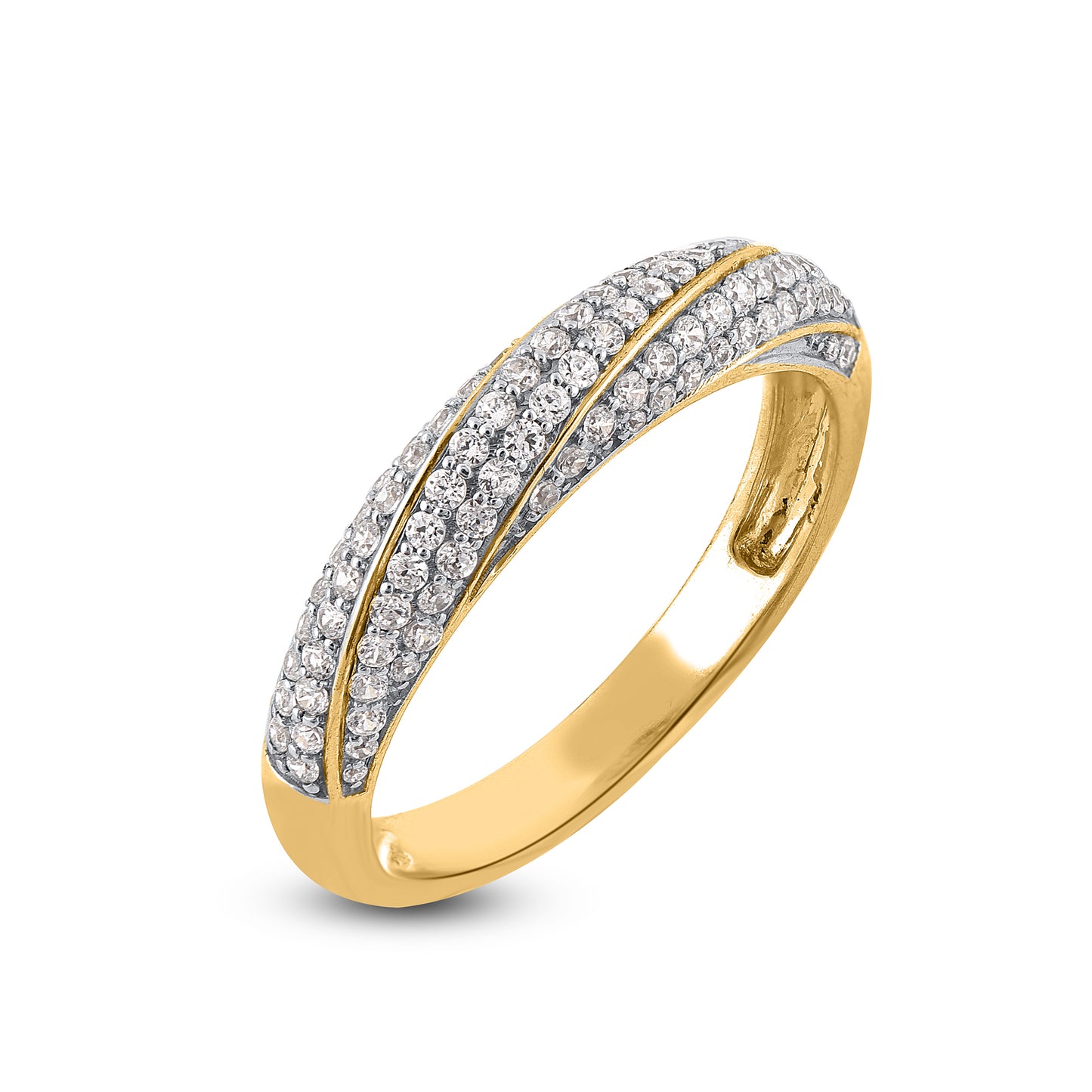 Multi Row Wedding Band in 10K Gold
