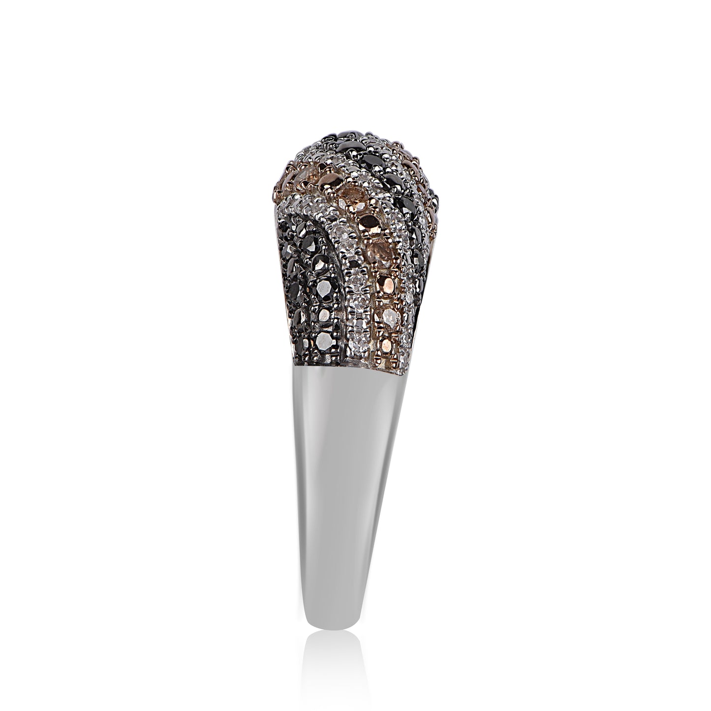 0.50 CT Cognac & Black Diamond Band Ring in 10KT Gold