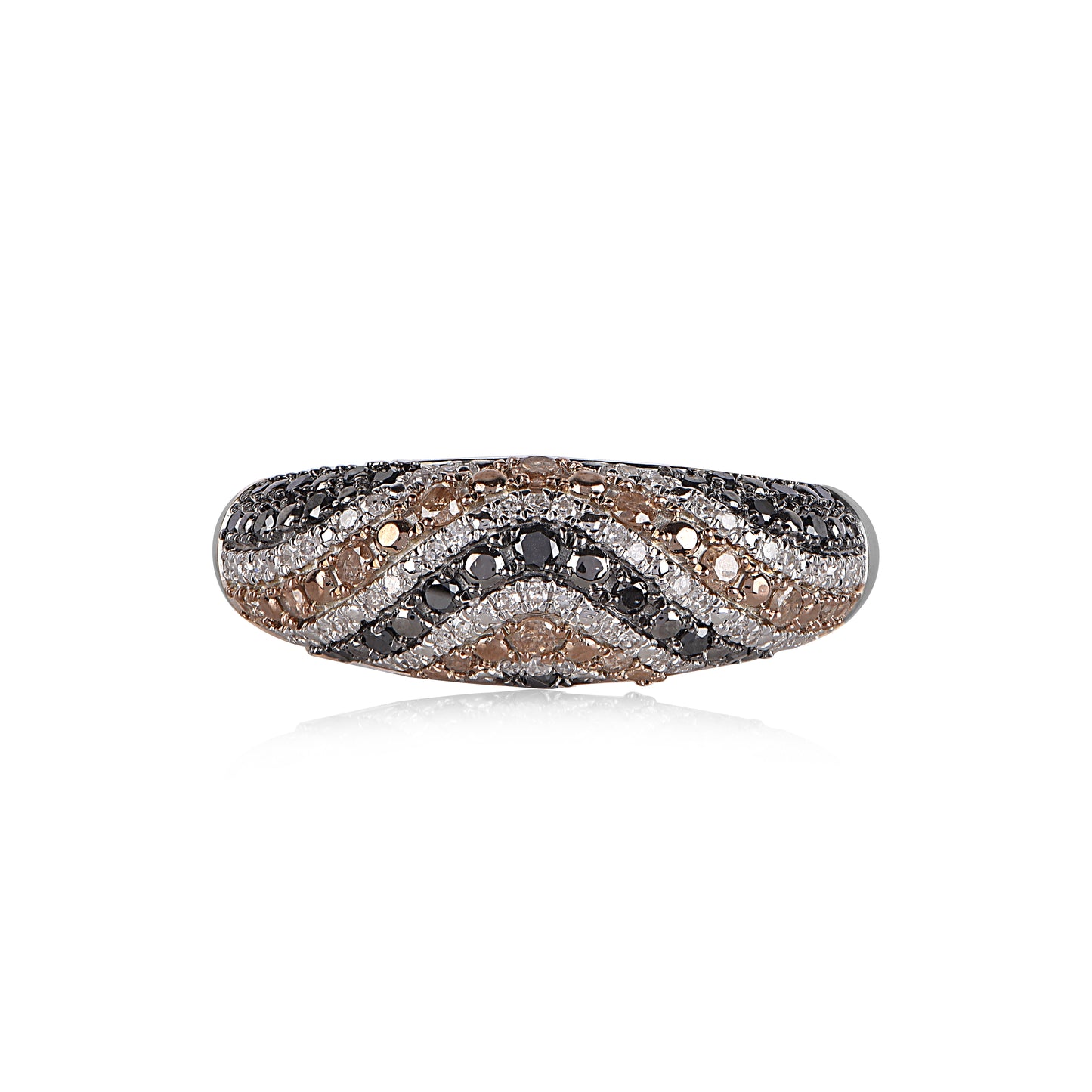 0.50 CT Cognac & Black Diamond Band Ring in 10KT Gold