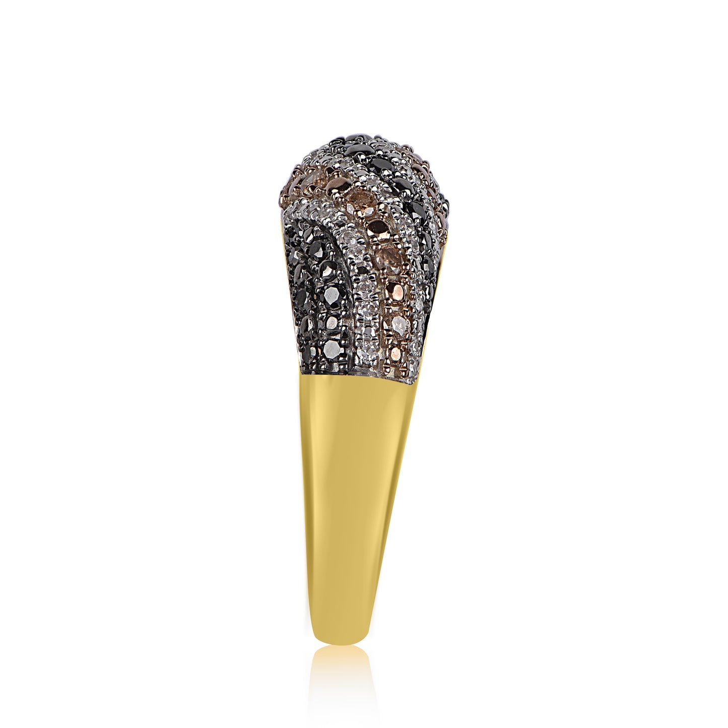 0.50 CT Cognac & Black Diamond Band Ring in 10KT Gold