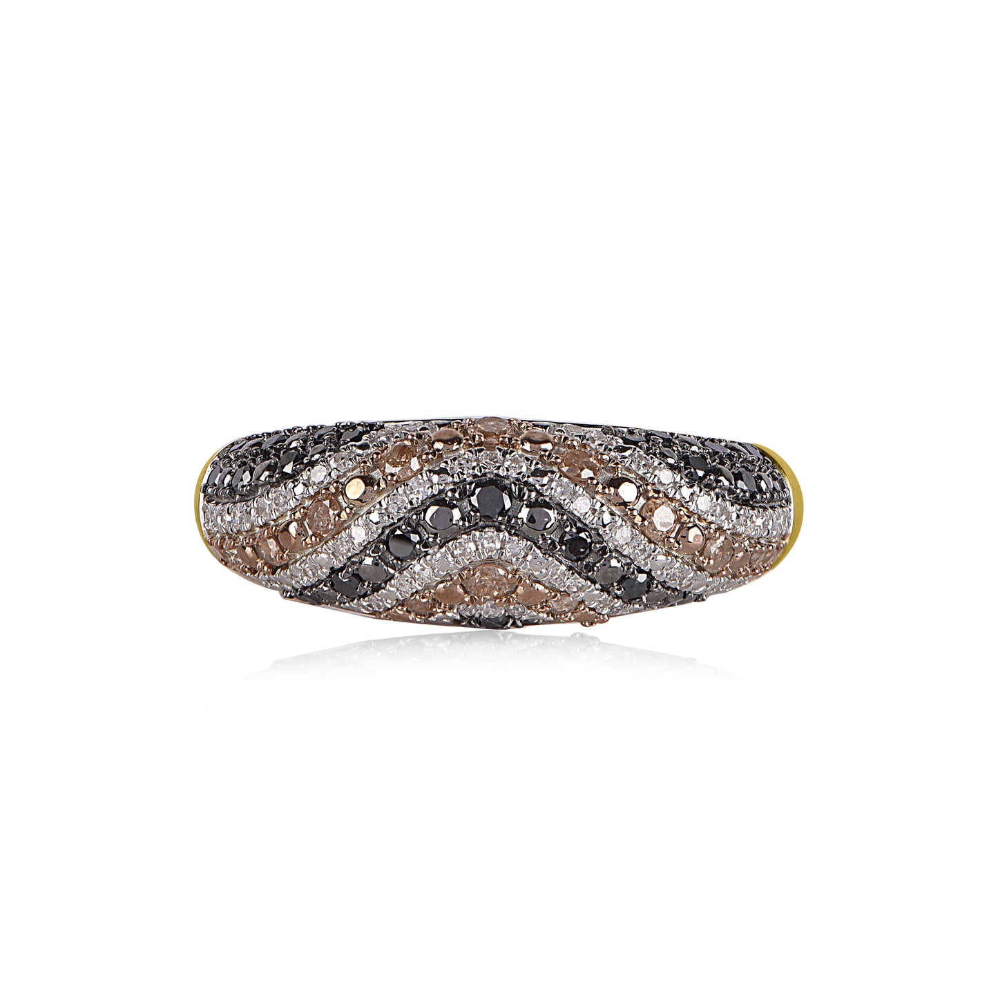 0.50 CT Cognac & Black Diamond Band Ring in 10KT Gold