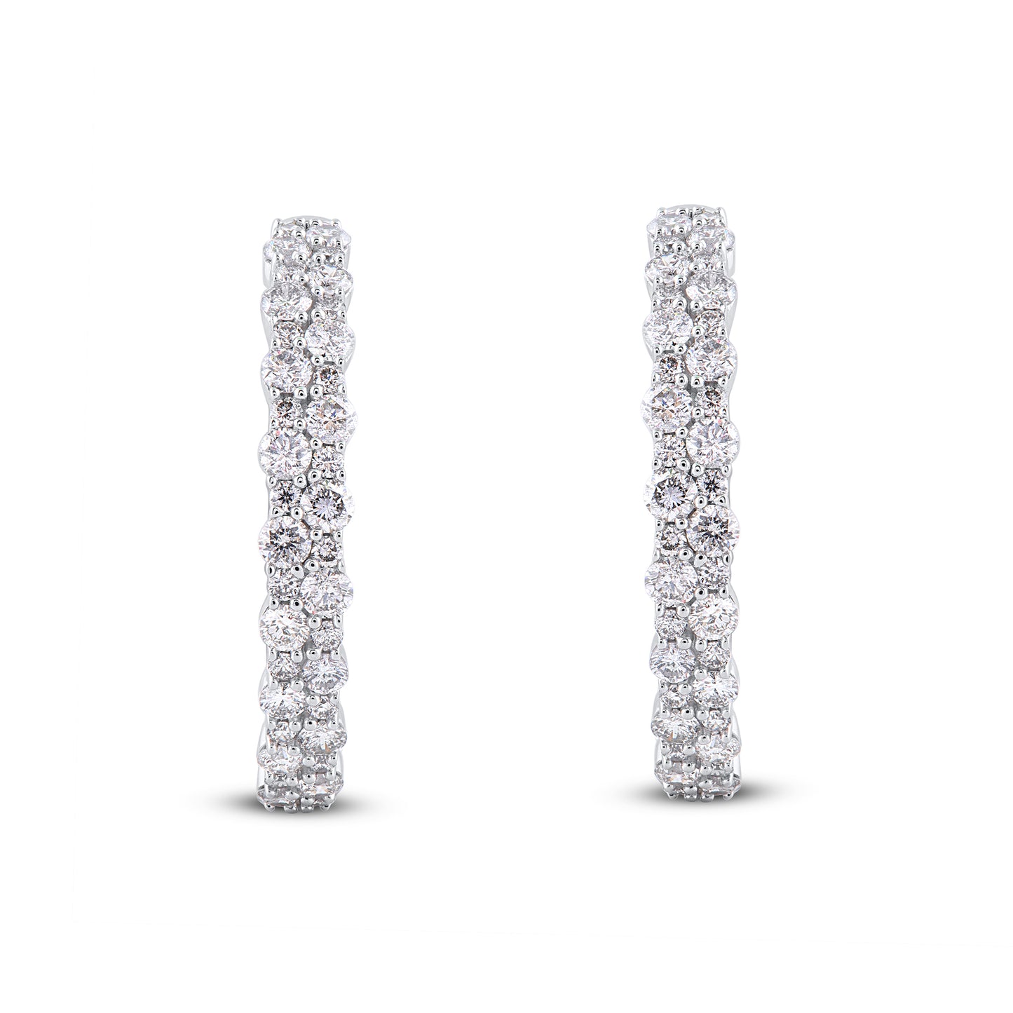 Two Lines Hoop Earrings in 14KT Gold