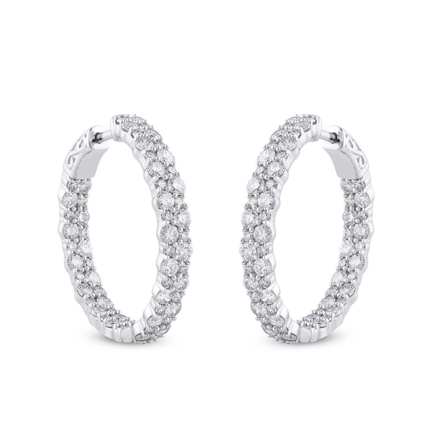 Two Lines Hoop Earrings in 14KT Gold