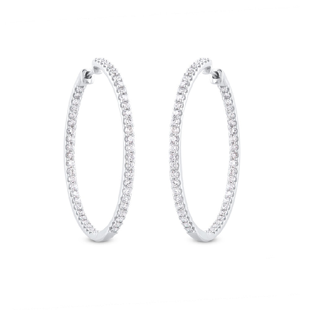 Hoop Earrings in 14K White Gold
