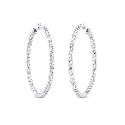 Hoop Earrings in 14K White Gold