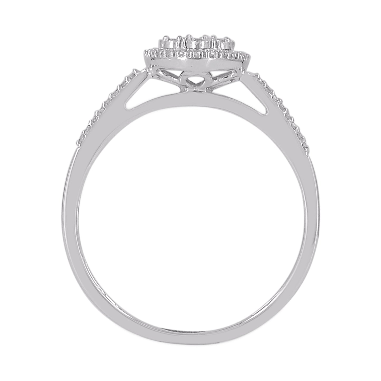 0.15 Carat Natural Diamond 14KT White Gold Engagement Ring
