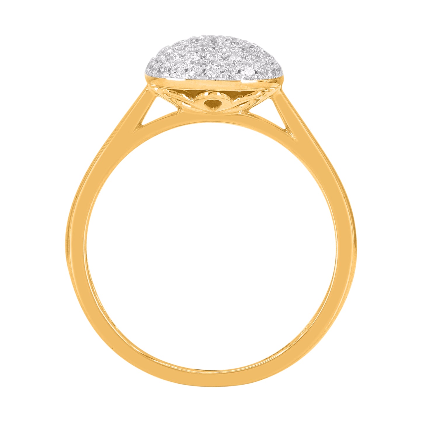 0.33 Carat Natural Round Diamond 14KT Yellow Gold Cluster Ring