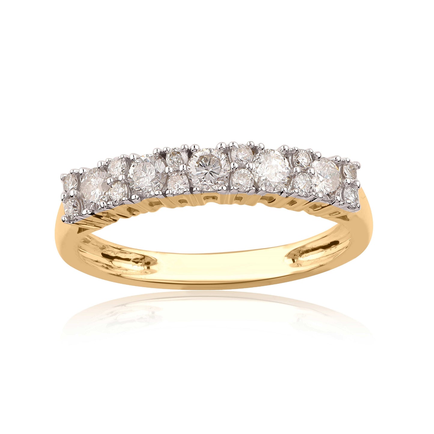 0.50 CT Half Eternity Diamond Ring in 10KT Yellow Gold