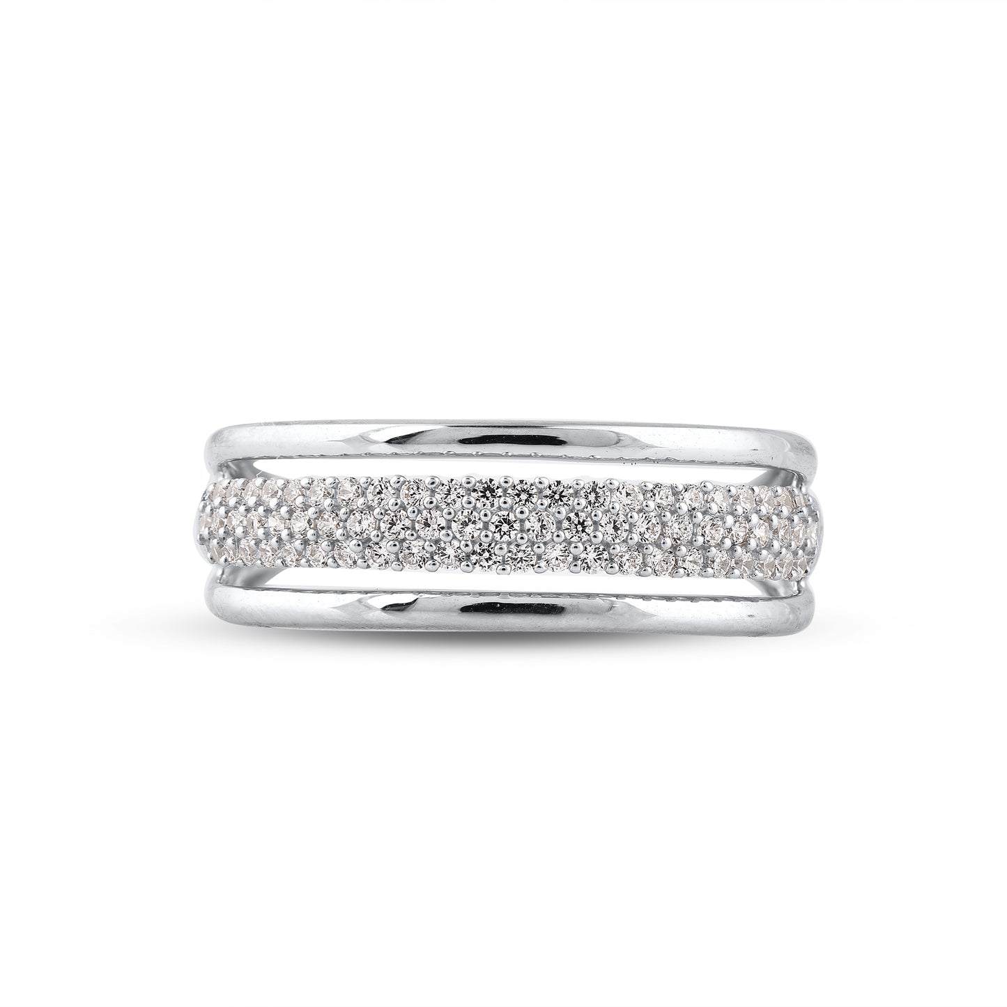 0.33 CT Multi-Row Diamond Band Ring in 10KT White Gold