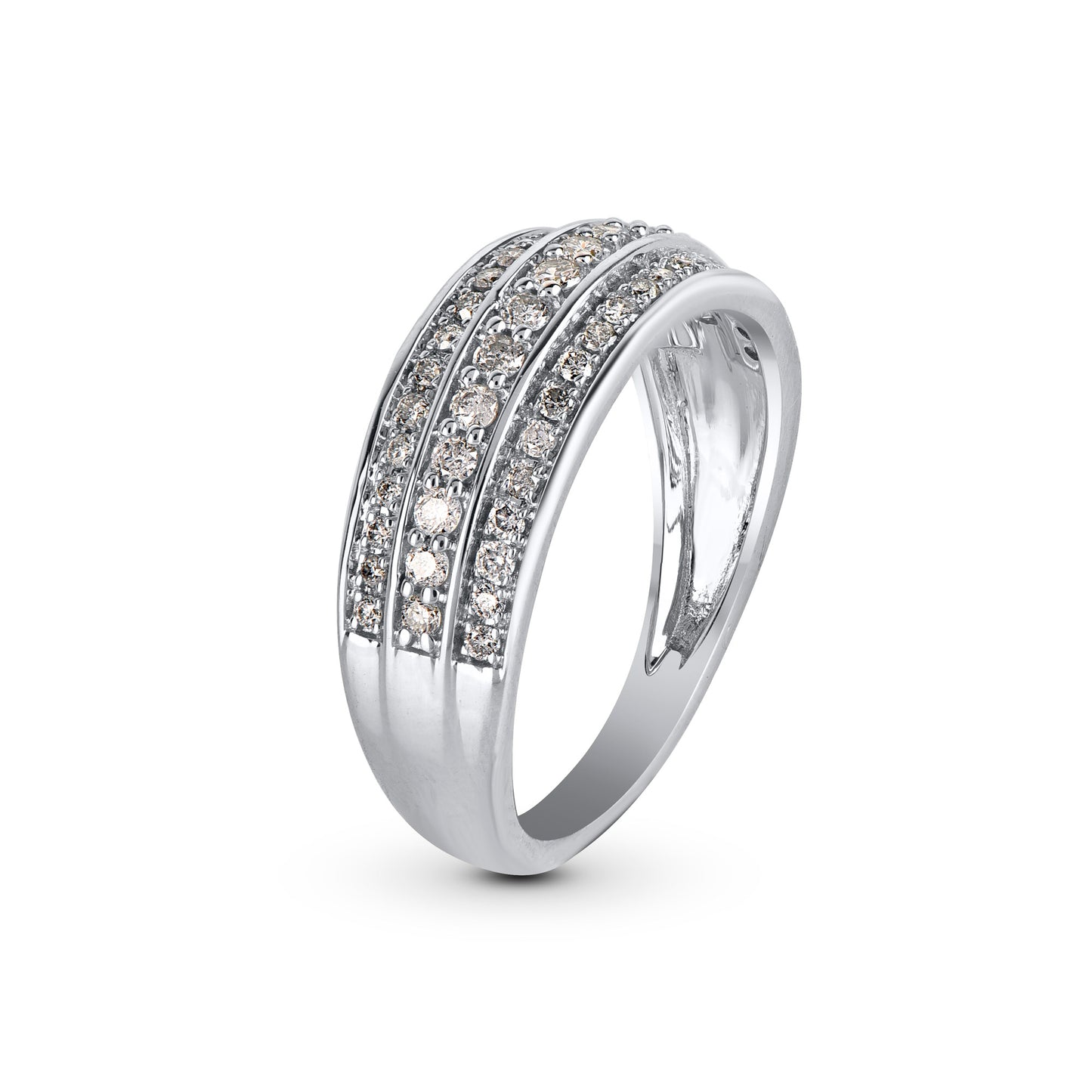 0.50 CT Multi-Row Diamond Band Ring in 10KT Gold