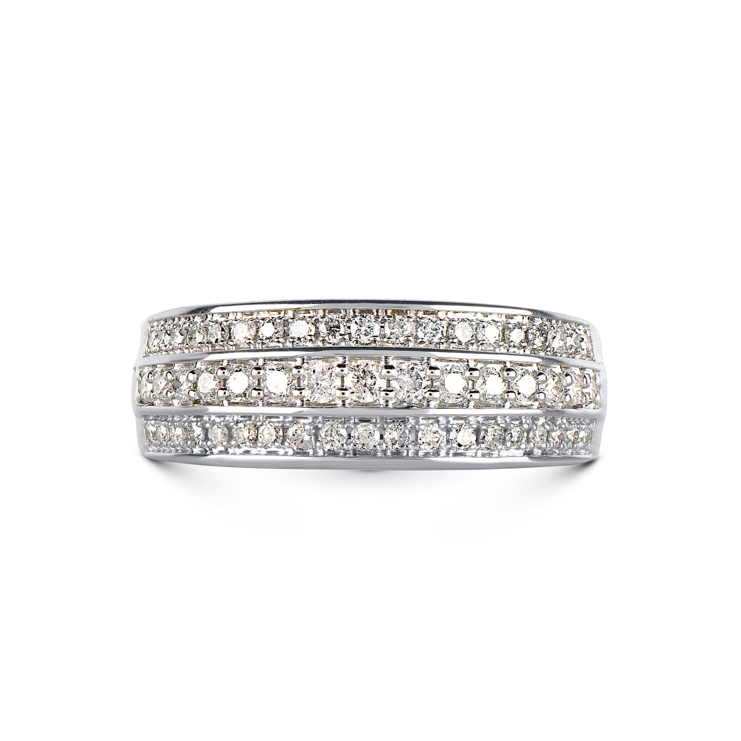 0.50 CT Multi-Row Diamond Band Ring in 10KT Gold