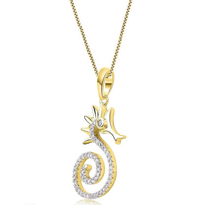 Sea Horse Pendant Necklace in 10K Gold