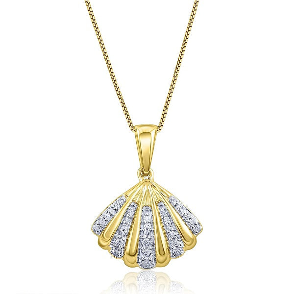 Seashell Pendant Necklace in 10K Gold