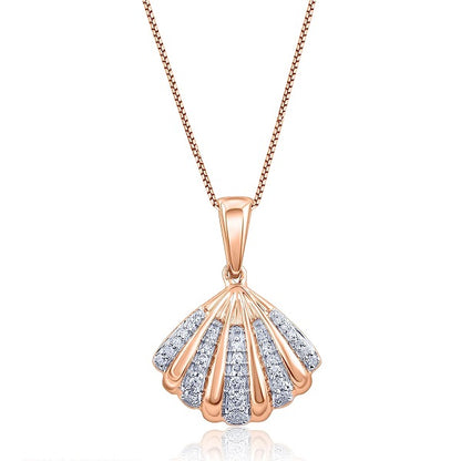 Seashell Pendant Necklace in 10K Gold