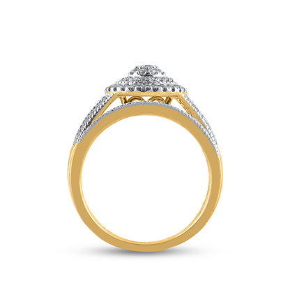 0.50 Carat Natural Diamond 14KT Yellow Gold Bridal Ring Set