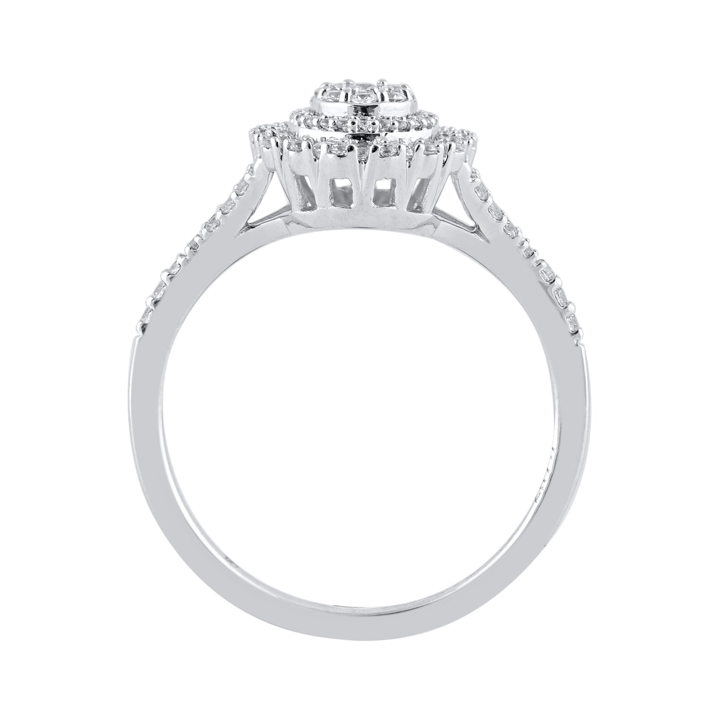 0.65 Carat Diamond Bridal Ring Set in 18K White Gold