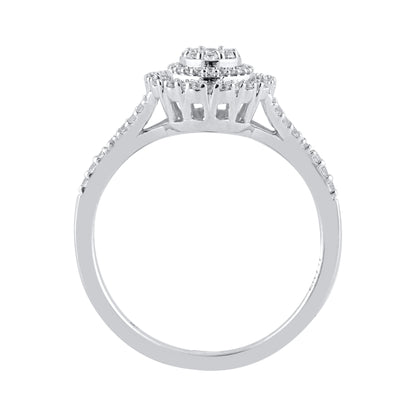 0.65 Carat Diamond Bridal Ring Set in 18K White Gold