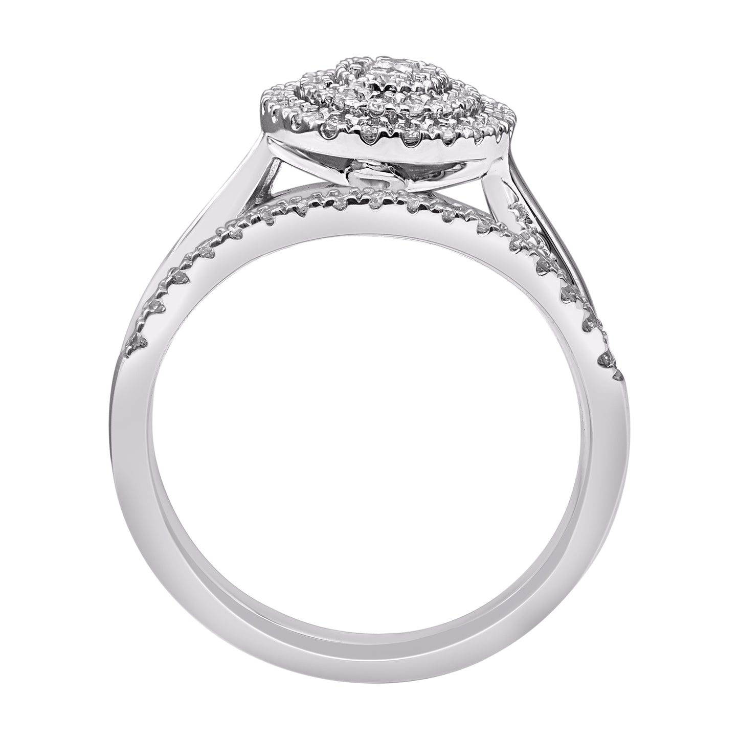 0.50 Carat Round Diamond 14KT White Gold Wedding Bridal Ring Set