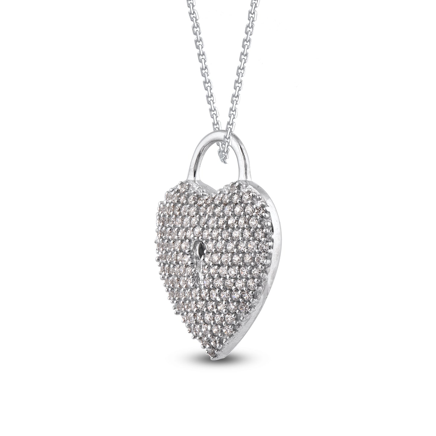 Heart Lock Pendant Necklace 925 Sterling Silver
