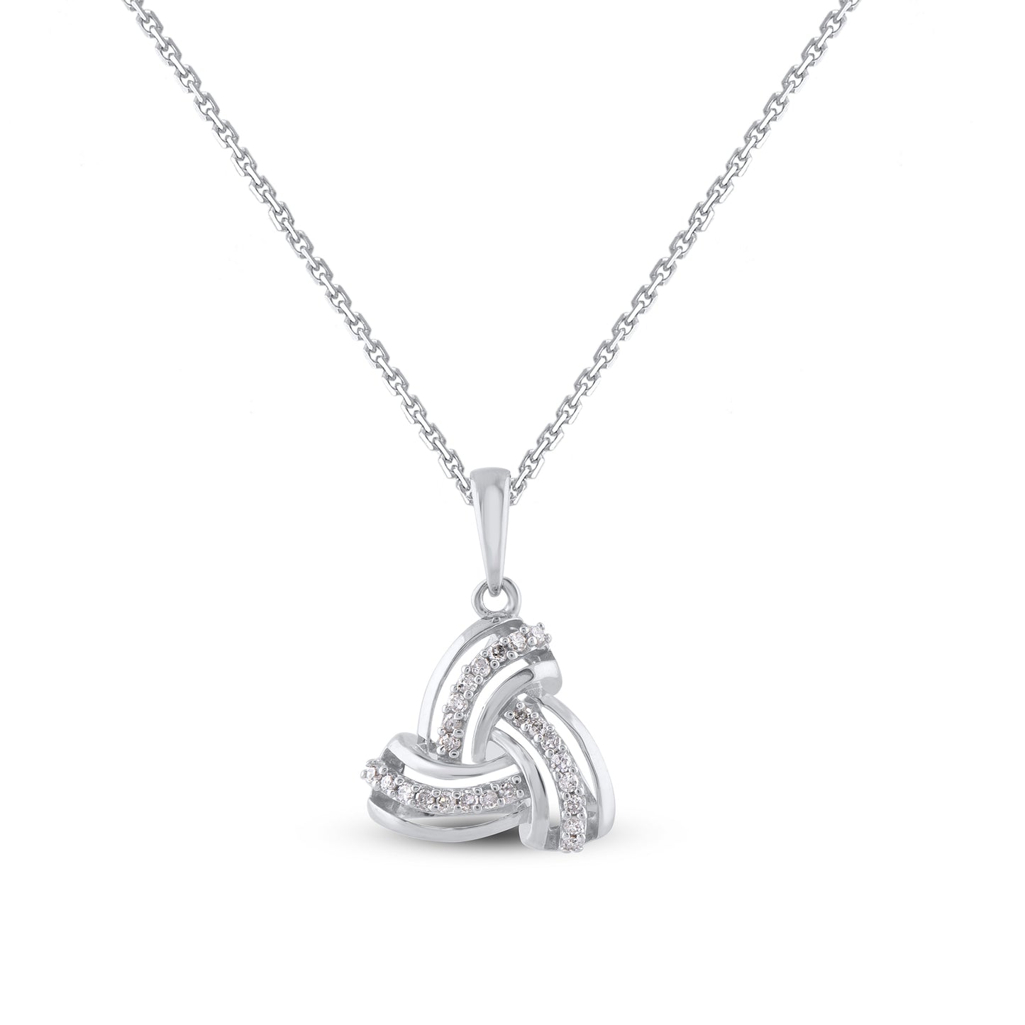 Swirl Triangle Pendant Necklace in 925 Sterling Silver