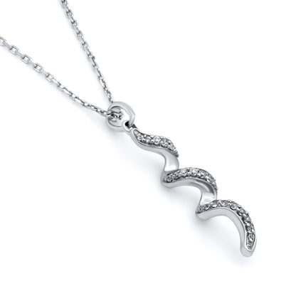 Swirl Pendant Necklace in 925 Sterling Silver