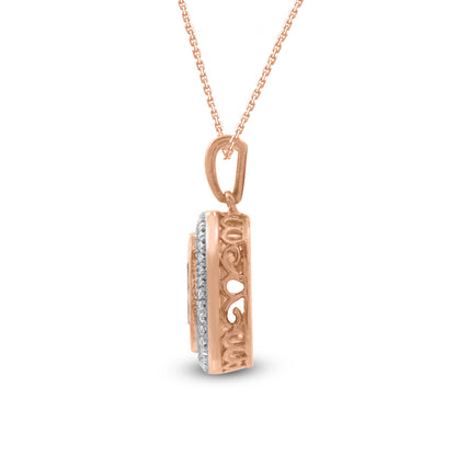 Morganite Pendant Necklace in 10K Gold