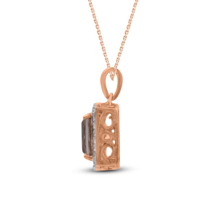 Morganite Pendant Necklace in 10K Rose Gold