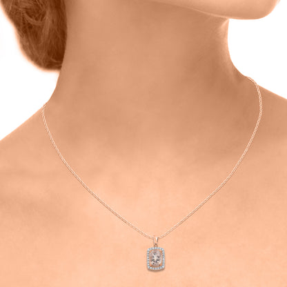 Morganite Pendant Necklace in 10K Rose Gold