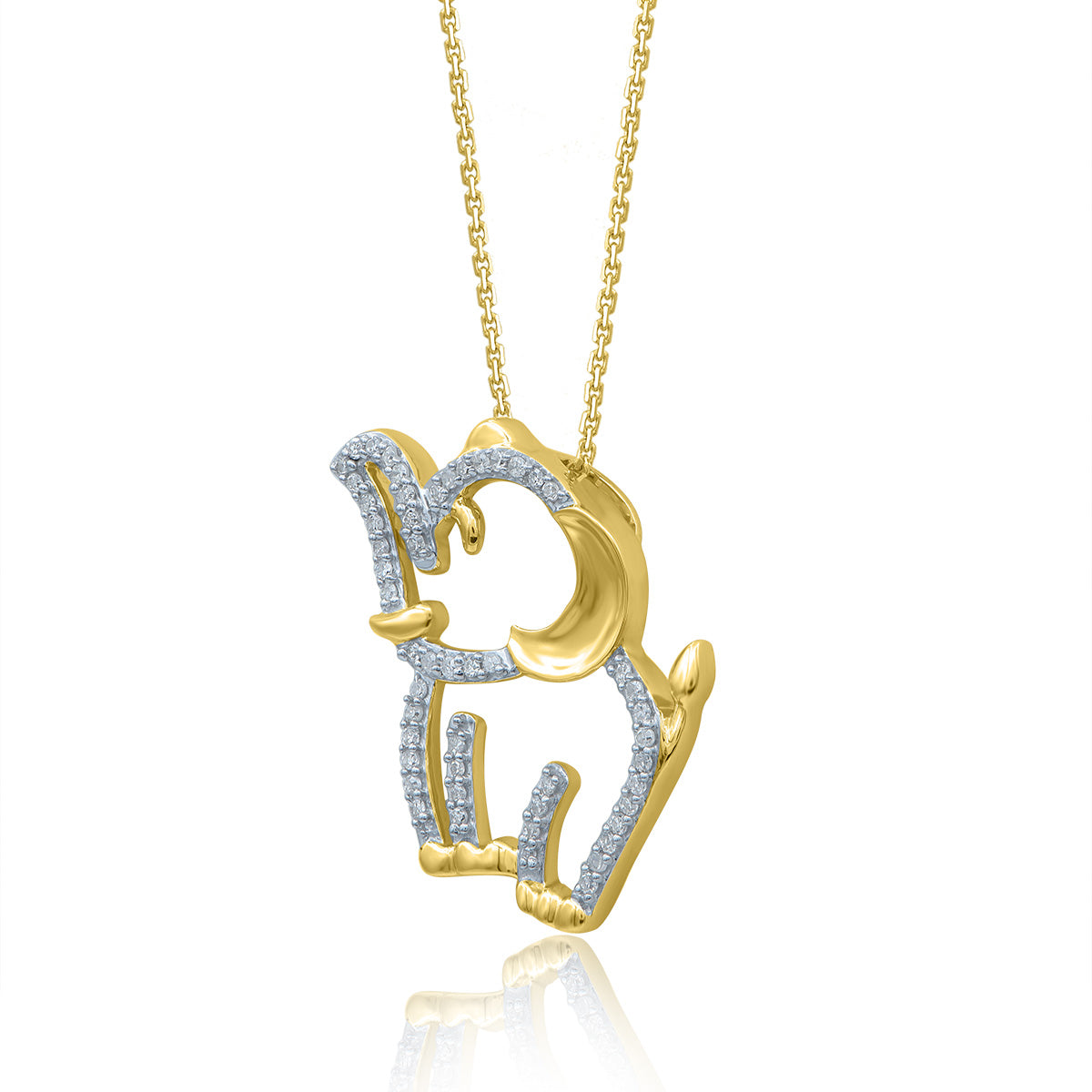 Elephant Pendant Necklace in 925 Sterling Silver