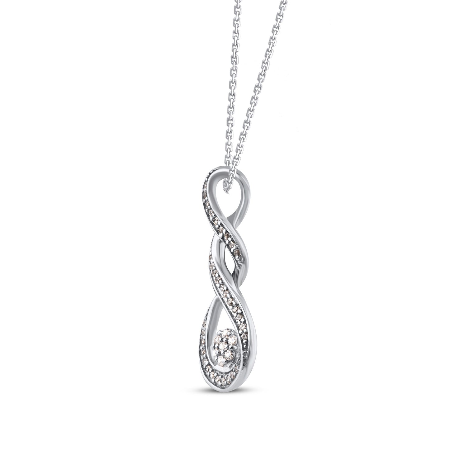 Swirl Infinity Pendant in 925 Sterling Silver