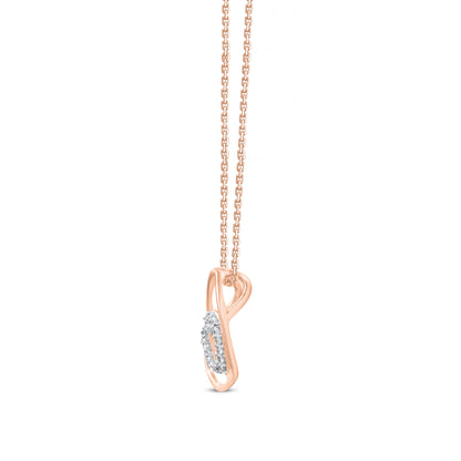Double Open Heart Pendant Necklace in 18K Rose Gold Plated 925 Sterling Silver