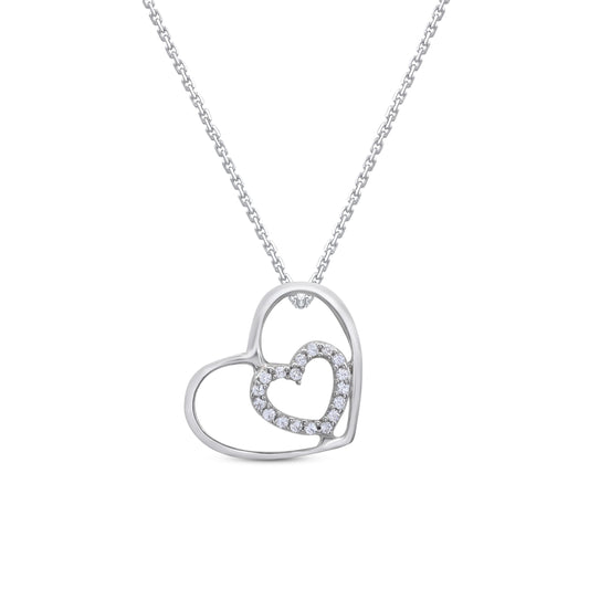 Double Open Heart Pendant Necklace in 10K Gold