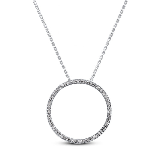 Classic Open Circle Pendant Necklace 10K Gold