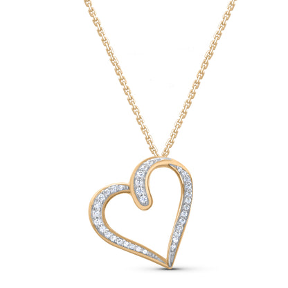 Open Heart Pendant Necklace in 10K Gold