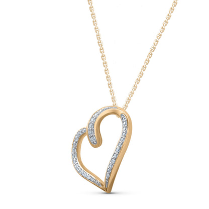 Open Heart Pendant Necklace in 10K Gold