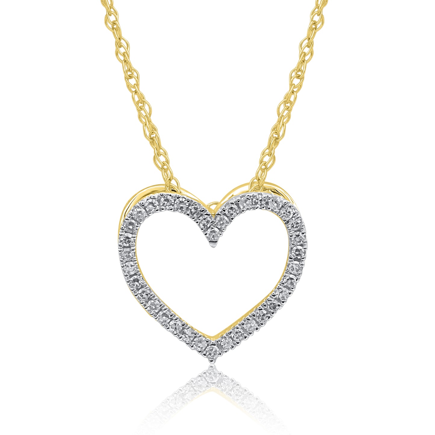 Classic Open Heart Pendant Necklace in 10K Gold