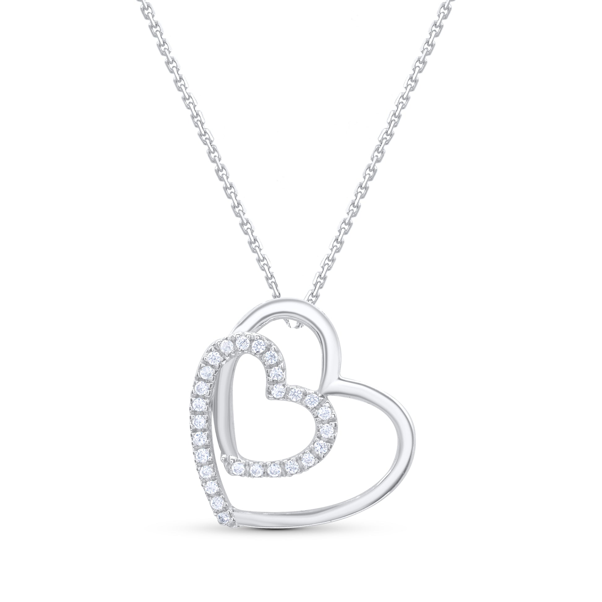Intertwined Heart Pendant Necklace 