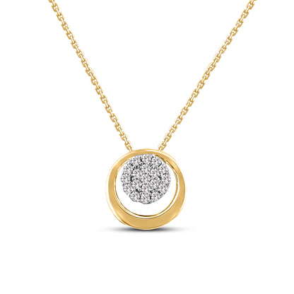 Circle Cluster Flower Pendant Necklace in 18K Gold Plated 925 Sterling Silver