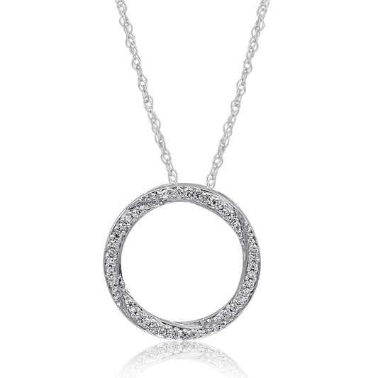 Circle of Life Diamond Pendant Necklace in 10k Gold