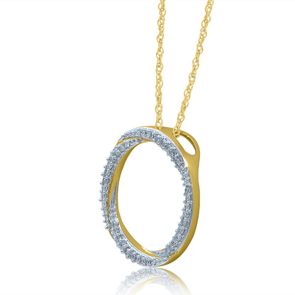 Circle of Life Diamond Pendant Necklace in 10k Gold