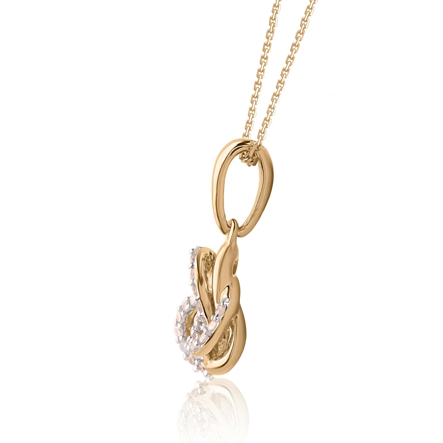 Intertwined Infinity Triangle Pendant Necklace in Gold plated 925 Sterling Silver