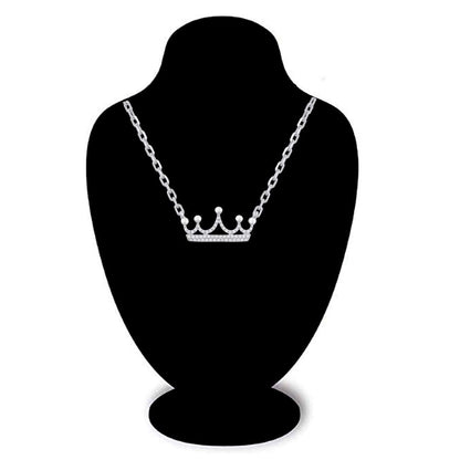 Tiara Queen Princess Crown Pendant Necklace in 10K Gold