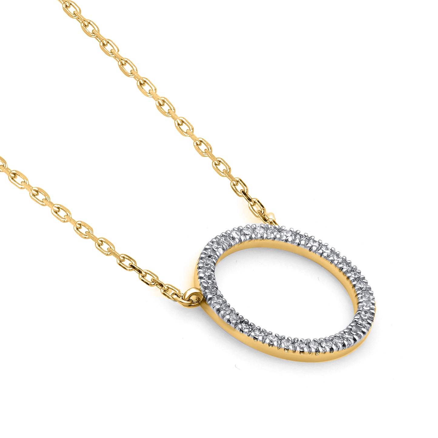 Open Circle Pendant Necklace in 10K Gold