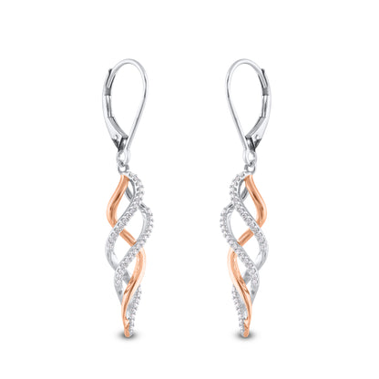 Infinity Swirl Dangle Earrings in 925 Sterling Silver