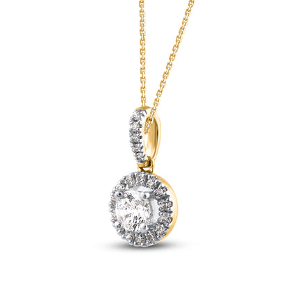 Dangling Halo Drop Pendant Necklace in 10K Gold