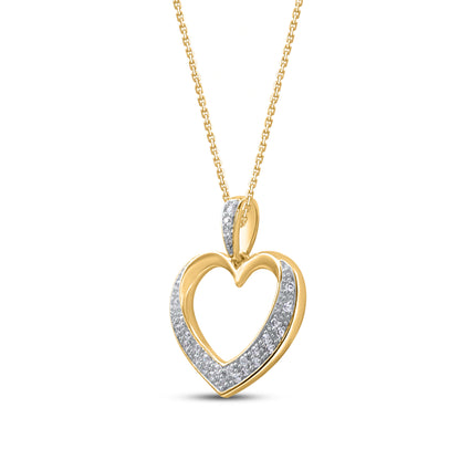 Stylish Open Heart Pendant Necklace in 10K Gold