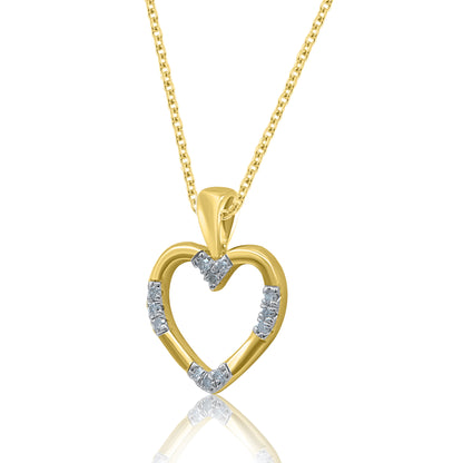 Heart Pendant Necklace in Gold Plated 925 Sterling Silver
