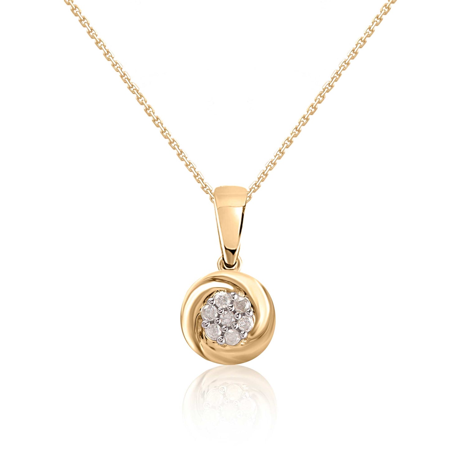 Swirling Circle Pendant Necklace in 10KT Gold