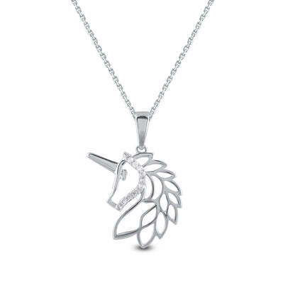Unicorn Pendant Necklace in 925 Sterling Silver